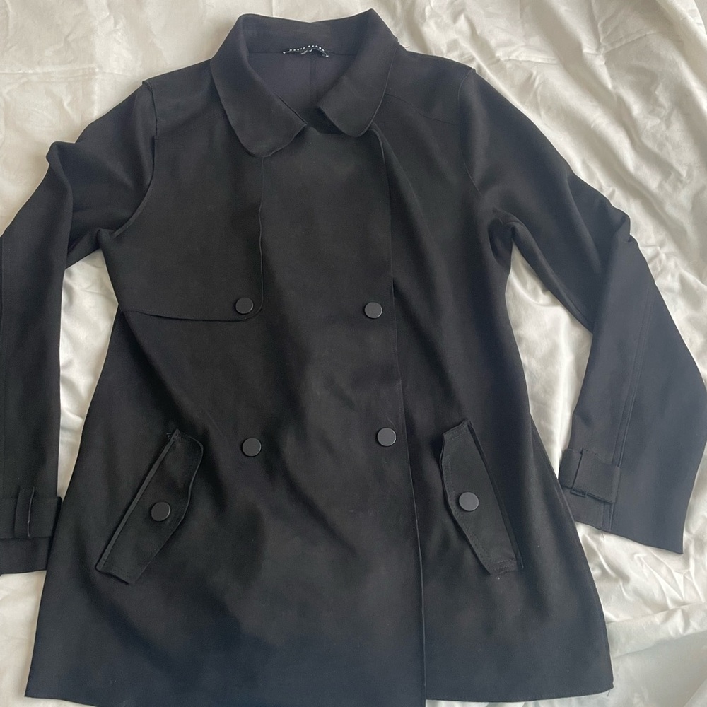 Haute Monde Classic Black Trench Coat